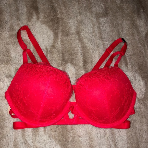 Victoria Secret Red Caged Bra 32DD - Picture 2 of 3